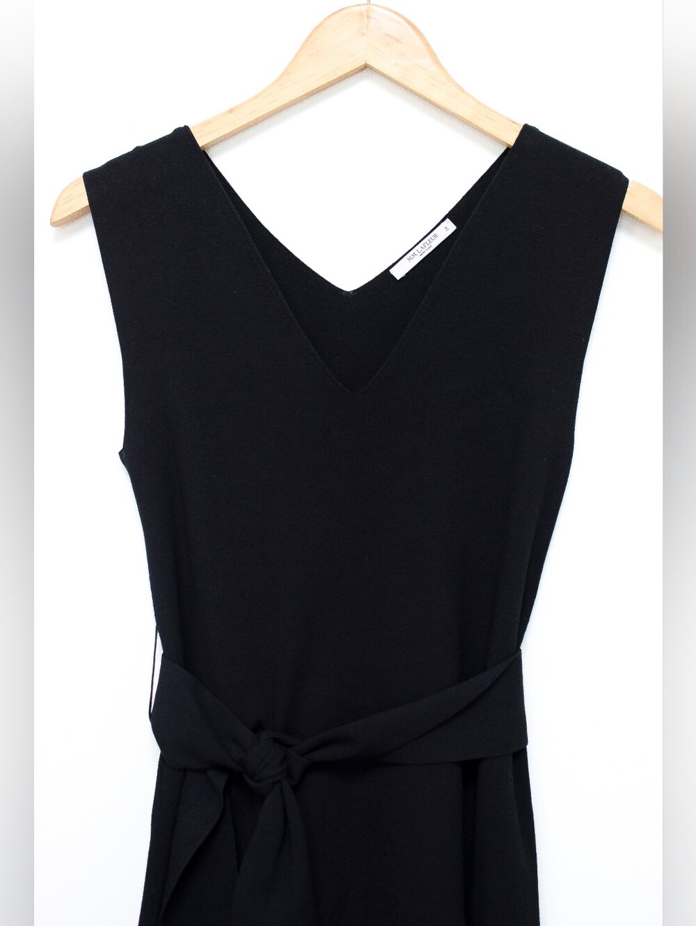 MM Lafleur Linette Top Black Knit Belted Sleeveless Sweater Sz S Business Casual - Picture 5 of 11